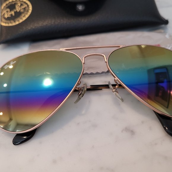 Ray-Ban Mineral Flash Lenses Aviator Sunglasses - Picture 7 of 8